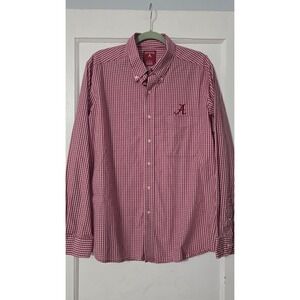 Alabama Crimson Tide Shirt Mens Large NCAA Football Button Down Long Sleeve